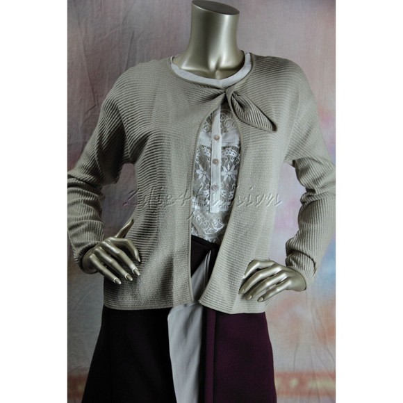 $2525 NWT GIORGIO ARMANI Gray Ribbed Cardigan Sweater 6 - Picture 4 of 7